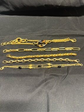 Gold Tone Womens Bracelet Set - Mixed Chain Styles